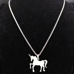 Unicorn Stainless Steel Necklace 12 Unicorn Stainless Steel Necklace -Unicorn Fashion 2019 Unicorn Stainless Steel Necklace Jewerly Silver Color Long Necklaces Pendants Jewelry joyas acero inoxidable mujer 3