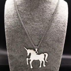 Unicorn Stainless Steel Necklace 13 Unicorn Stainless Steel Necklace -Unicorn Fashion 2019 Unicorn Stainless Steel Necklace Jewerly Silver Color Long Necklaces Pendants Jewelry joyas acero inoxidable mujer 4
