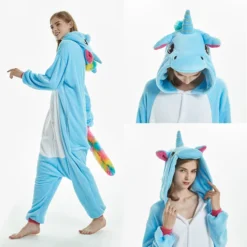 Unicorn Sleepwear Kigurumi Onesie -Unicorn Fashion 2019 Winter Animal Pajamas Stitch unicornio Sleepwear Pink Unicorn Sets Kigurumi Women Men Unisex Adult Flannel 3