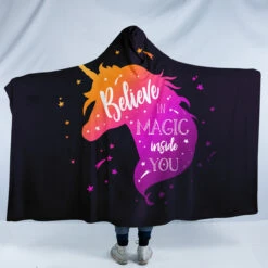 Purple Miracle Unicorn Hooded Blanket
