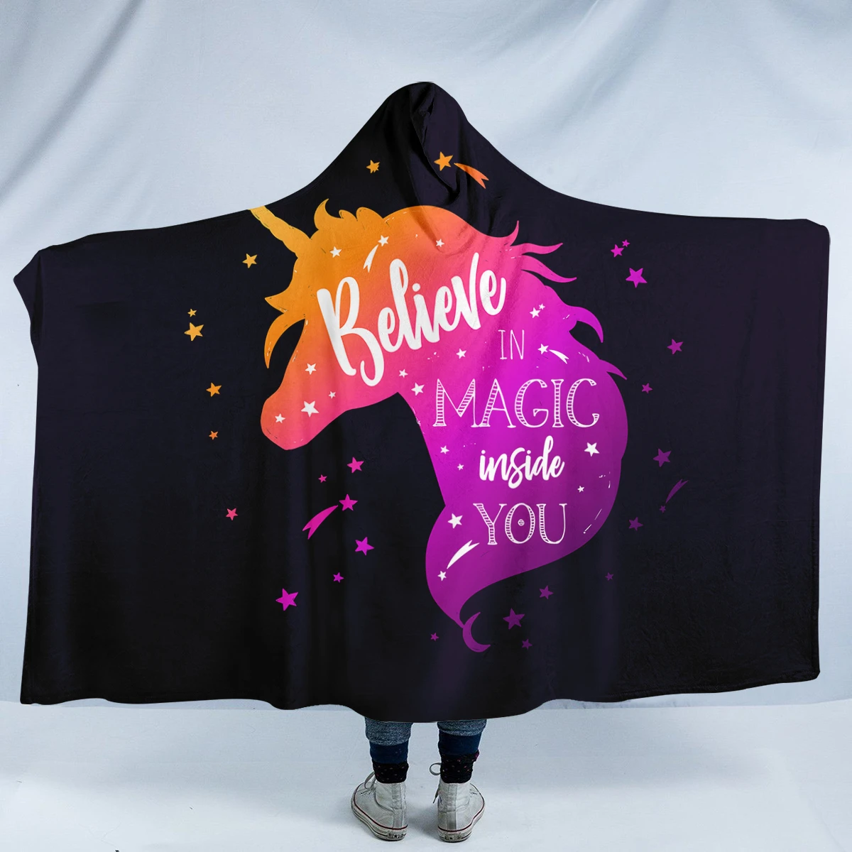 Purple Miracle Unicorn Hooded Blanket 3 Purple Miracle Unicorn Hooded Blanket