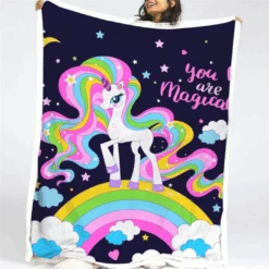 Magical Unicorn Fluffy Fleece Blanket