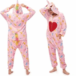 Pink Heart Unicorn Costume Onesie For Women -Unicorn Fashion 24
