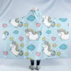 Blue Unicorn Pattern Hooded Blanket -Unicorn Fashion 2421534 1