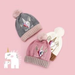 Unicorn Sequin Knitted Wool Beanie Hat -Unicorn Fashion 243254 bxriud