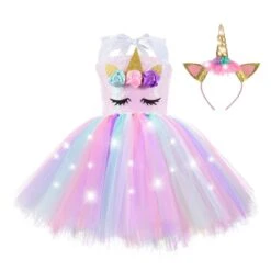 Unicorn Tutu Princess Party Dresses With LED Lights -Unicorn Fashion 252619 hoilvx