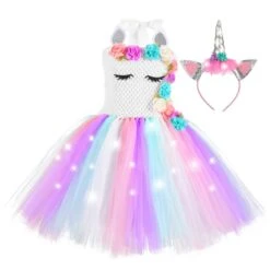 Unicorn Tutu Princess Party Dresses With LED Lights -Unicorn Fashion 252619 mmws7g