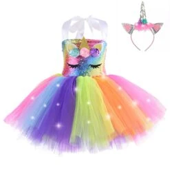 Unicorn Tutu Princess Party Dresses With LED Lights -Unicorn Fashion 252619 xivx2f