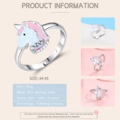 925 Sterling Silver Unicorn Adjustable Ring 10 925 Sterling Silver Unicorn Adjustable Ring -Unicorn Fashion 252817 ywimao