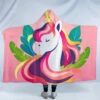 Pink Flowers Unicorn Hooded Blanket -Unicorn Fashion 2541499 1