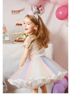 Unicorn Princess Tutu Rainbow Sequin Dress -Unicorn Fashion 264539 vc3t1v
