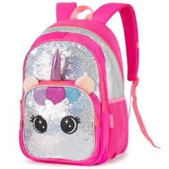 Glitter Sequins Unicorn School Backpack