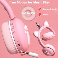 Unicorns Kids Bluetooth Led Headphones -Unicorn Fashion 264625 hkrmaz