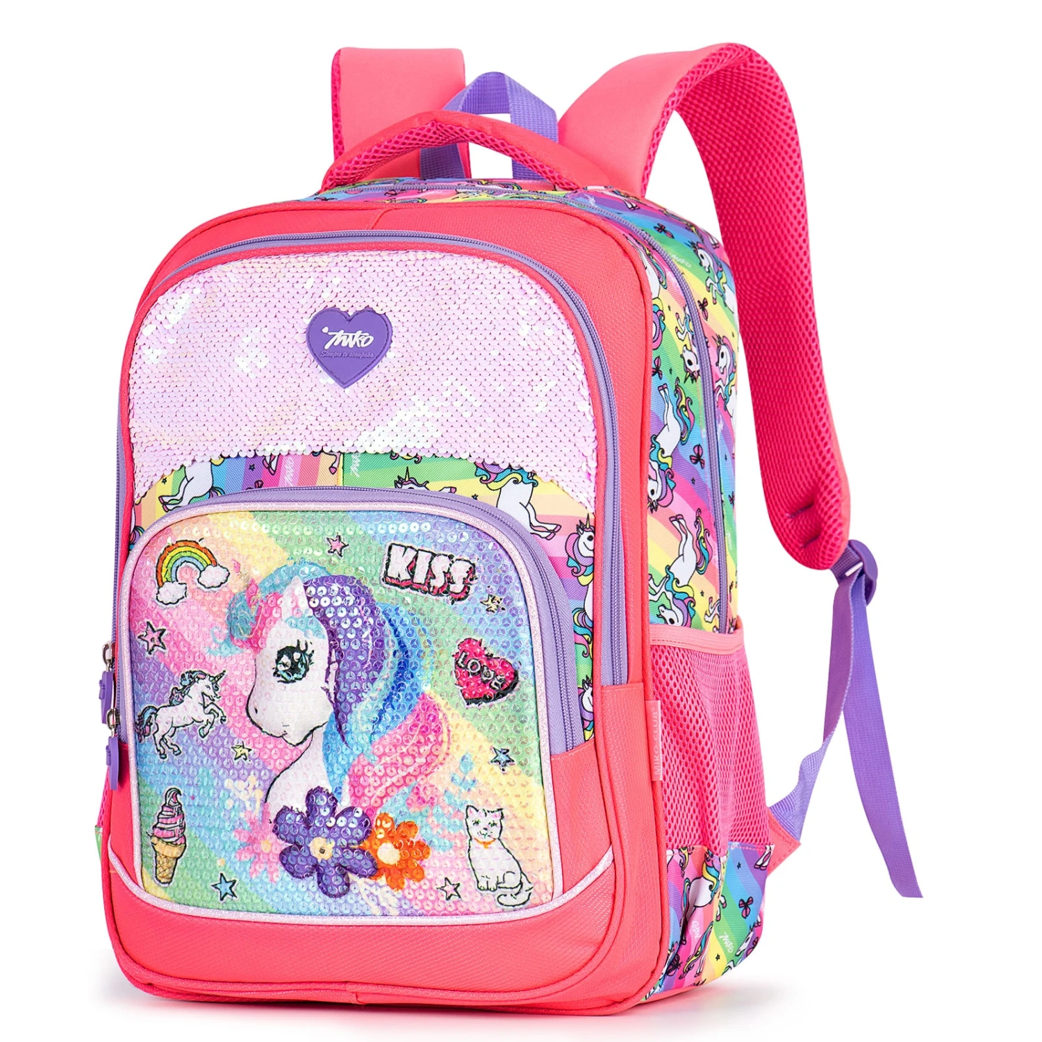 Rainbow Sequin Unicorn School Bag 4 Rainbow Sequin Unicorn School Bag - Image 2