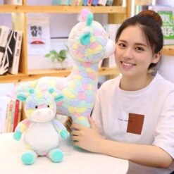 Lovely Rainbow Giraffe Plush Toys Dolls For Kids -Unicorn Fashion 280384 94peqe