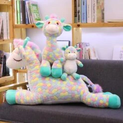 Lovely Rainbow Giraffe Plush Toys Dolls For Kids -Unicorn Fashion 280384 cglpre
