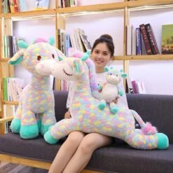Lovely Rainbow Giraffe Plush Toys Dolls For Kids -Unicorn Fashion 280384 lcyswe