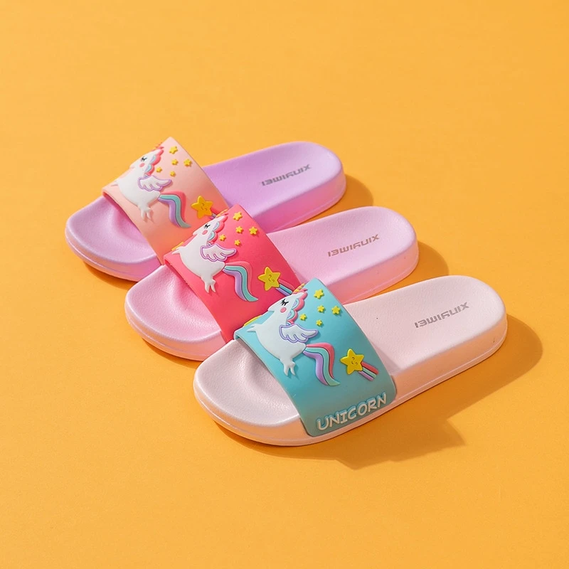 Rainbow Unicorn Summer Slippers For Girl 3 Rainbow Unicorn Summer Slippers For Girl
