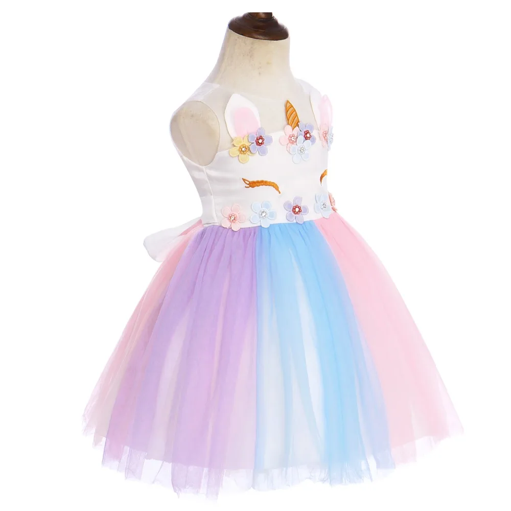 Cute Flower Unicorn Rainbow Dress 4 Cute Flower Unicorn Rainbow Dress - Image 2