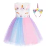 Cute Flower Unicorn Rainbow Dress -Unicorn Fashion 2pcs Set Cute Baby Kid Girls Clothes Set Flower Unicorn Rainbow Dress Birthday Cake Smash Outfit