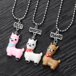 Unicorn Necklace Set For Kids 10 Unicorn Necklace Set For Kids -Unicorn Fashion 3 Pcs lot BFF Whale Unicorn Llama Doughnut Necklace Set for Kids Girls Letter Best Friends 2