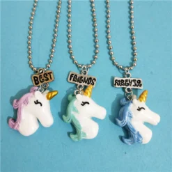 Unicorn Necklace Set For Kids 13 Unicorn Necklace Set For Kids -Unicorn Fashion 3 Pcs lot BFF Whale Unicorn Llama Doughnut Necklace Set for Kids Girls Letter Best Friends 5