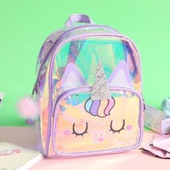 Hologram Transparent Unicorn Backpacks For Girls -Unicorn Fashion 340451 u0kuvd