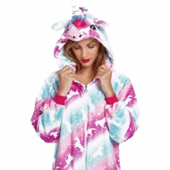 Blue Purple Unicorn Onesie Costume For Girls