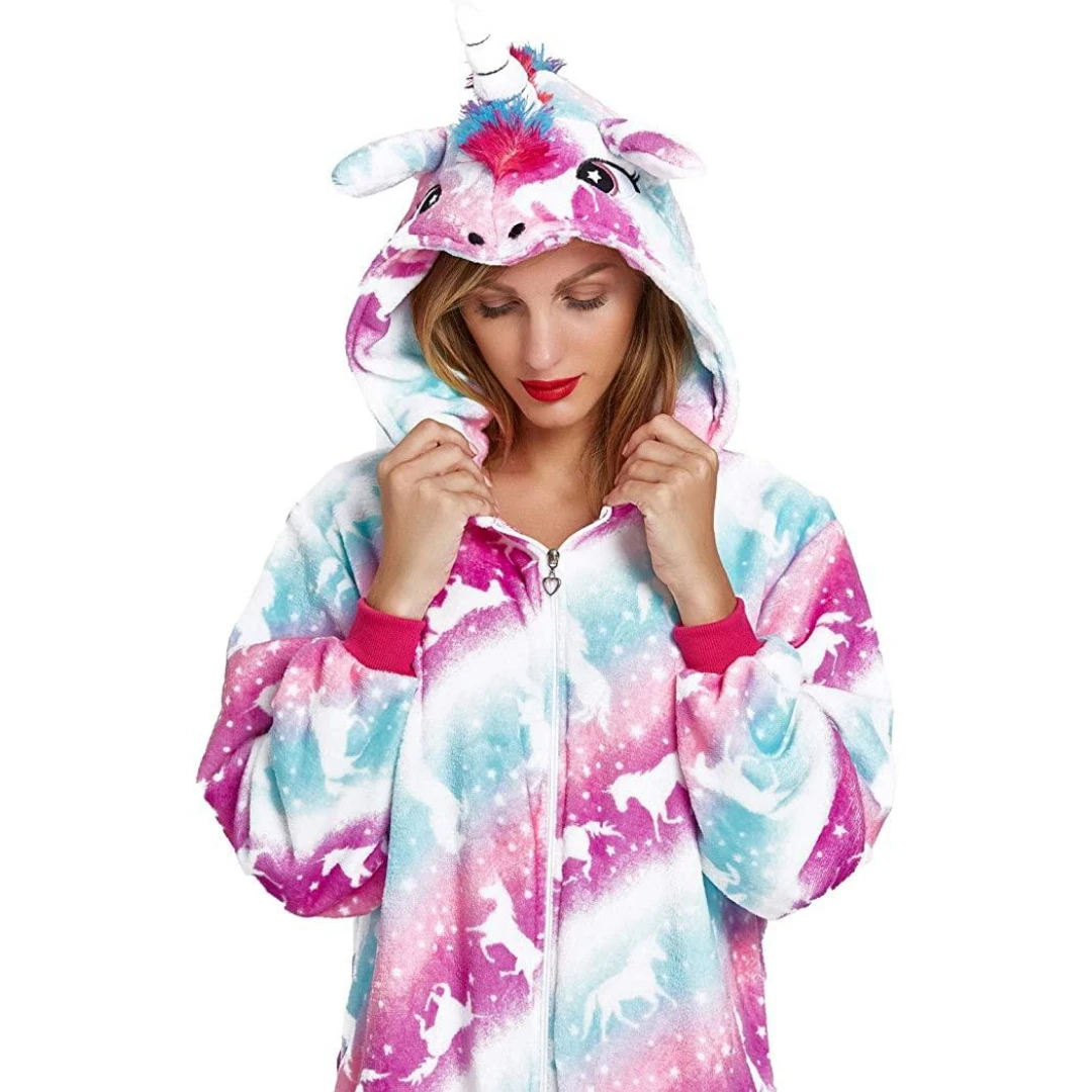 Blue Purple Unicorn Onesie Costume For Girls