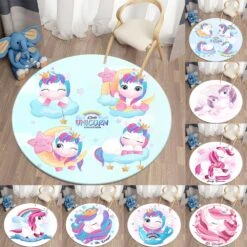 Unicorn Flannel Children Carpet For The Children’s Room