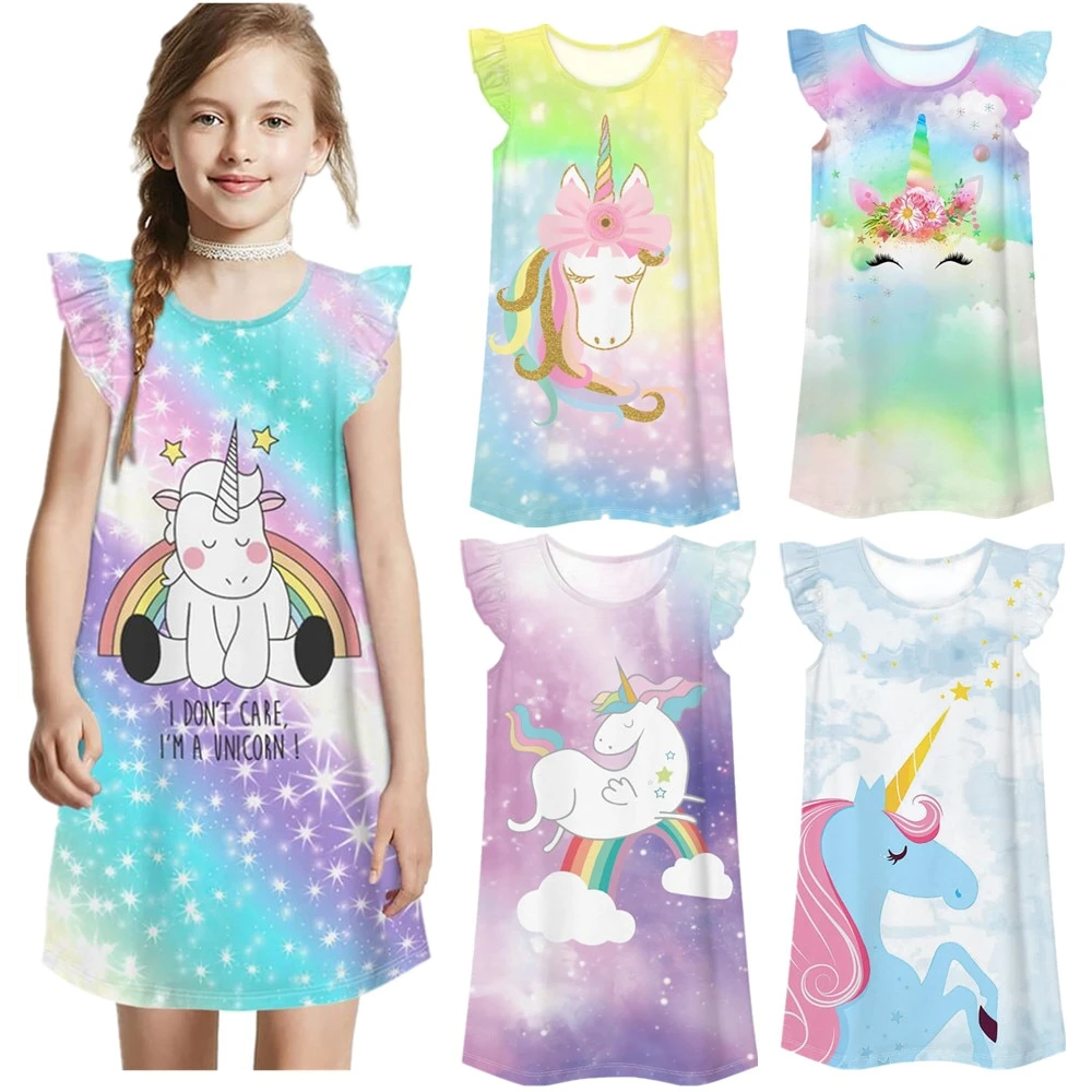 Princess Rainbow Unicorn Summer Dress 3 Princess Rainbow Unicorn Summer Dress