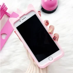 Pink Caticorn Case For IPhone -Unicorn Fashion 3D Bling Fashion Cartoon Pink Cat Soft Silicone Case For iPhone 6 6S 7 8 Plus 5