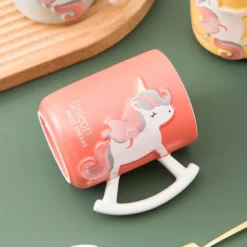 Best Selling Unicorn Creative Ceramic Coffee Mug -Unicorn Fashion 3D Relief Unicorn Mug Creative Ceramic Coffee Tea Cup Cute Cartoon Shake The Unicorn Bottle Novelty 2