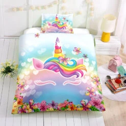 3d Colorful Lash Unicorn Bedding Set -Unicorn Fashion 3d Colorful Lash Unicorn Bedding Set Twin