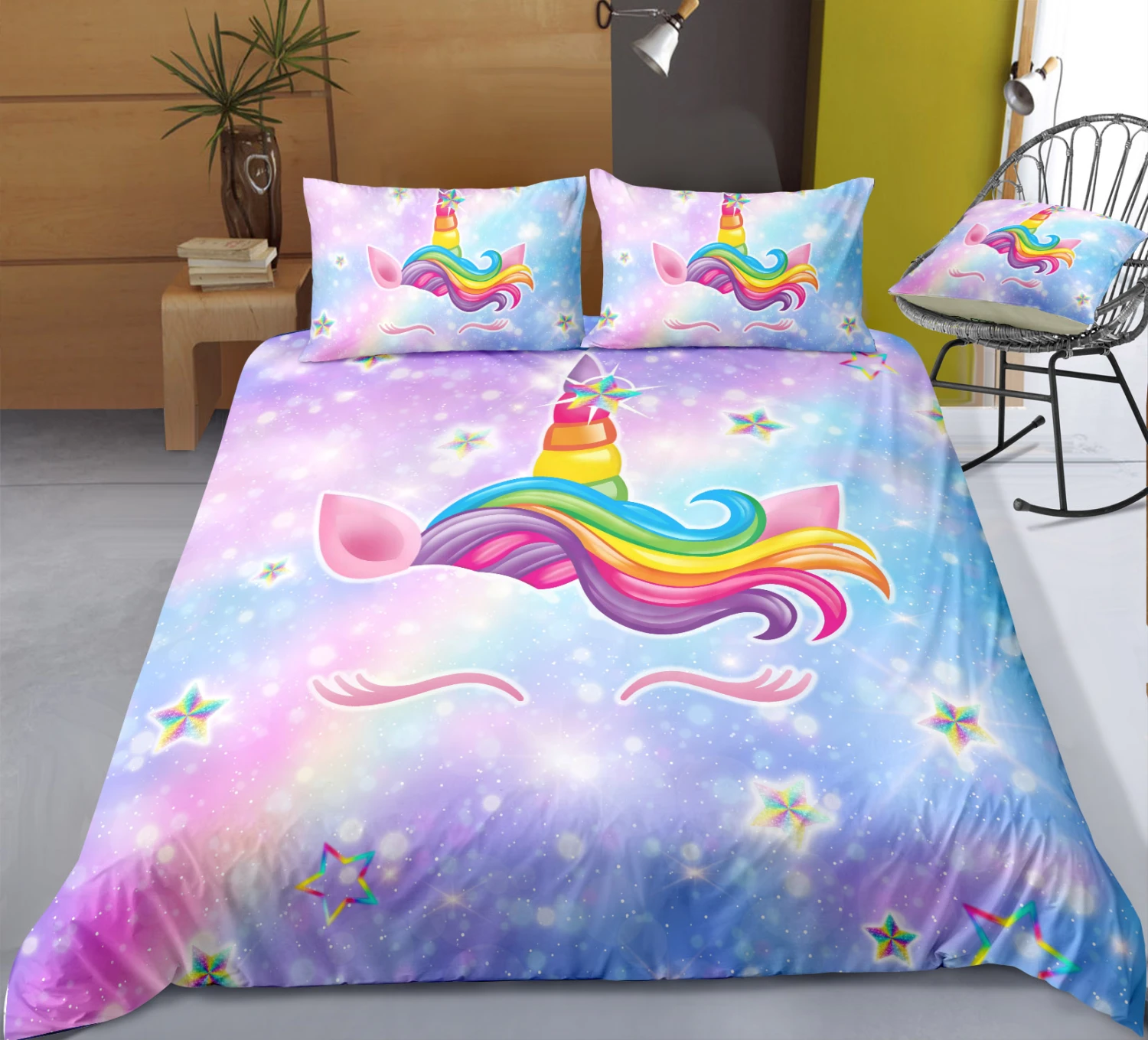 3d Galaxy Lash Unicorn Bedding Set 3 3d Galaxy Lash Unicorn Bedding Set