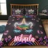 Personalized Custom Glowing Unicorn Lash Bedding Set -Unicorn Fashion 4 3