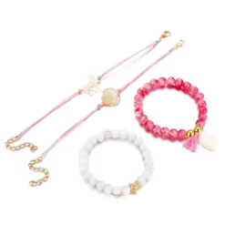 4 Pcs/set Pineapple, Unicorn, Turtle Charm Bracelets Set 12 4 Pcs/set Pineapple, Unicorn, Turtle Charm Bracelets Set -Unicorn Fashion 4 pcs set Pineapple Unicorn Shell Turtle Charm Bracelets Set For Women Gold Color Pendant Beads 4