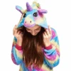 Colorful Rainbow Unicorn Onesie Costume For Girls 1 Colorful Rainbow Unicorn Onesie Costume For Girls -Unicorn Fashion 40