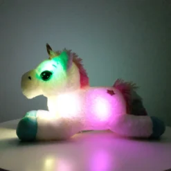 Colorful LED Unicorn Stuffed -Unicorn Fashion 40cm Colorful LED Unicorn Plush Toys Glowing Stuffed Animals Horse Toy Cute Light Up Pony Doll 2