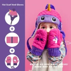 Combo Unicorn Winter Scarf Hat Gloves