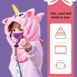 Unicorn Kids Fleece Windproof Full Face Mask Cover -Unicorn Fashion 417046 em8dkm