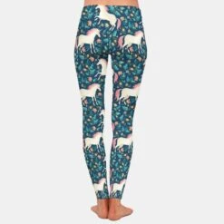 Women Unicorn Printing Black Leggings -Unicorn Fashion 43913 86c7a4