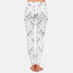 3D Printed Unicorn Women White Leggings -Unicorn Fashion 43917 cc0443