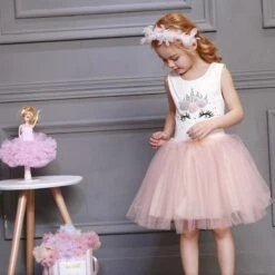 Unicorn Summer Girl Pink Dress -Unicorn Fashion 46766 on5mo8