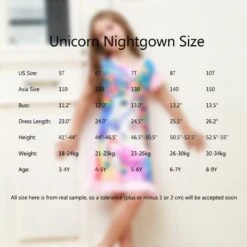 Unicorn Summer Soft Sleepwear Dress -Unicorn Fashion 46776 x3n1xg
