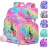 Unicorn Colorful Sequin Backpack Set -Unicorn Fashion 490328 7rlv6y