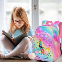 Unicorn Colorful Sequin Backpack Set -Unicorn Fashion 490328 mniu82