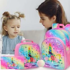 Unicorn Colorful Sequin Backpack Set -Unicorn Fashion 490328 pztyfn