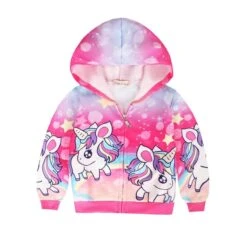 Cute Cartoon Corlorful Rainbow Unicorn Girls Jacket -Unicorn Fashion 490520 fv9dhs