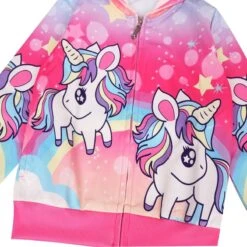 Cute Cartoon Corlorful Rainbow Unicorn Girls Jacket -Unicorn Fashion 490520 gfu3lz